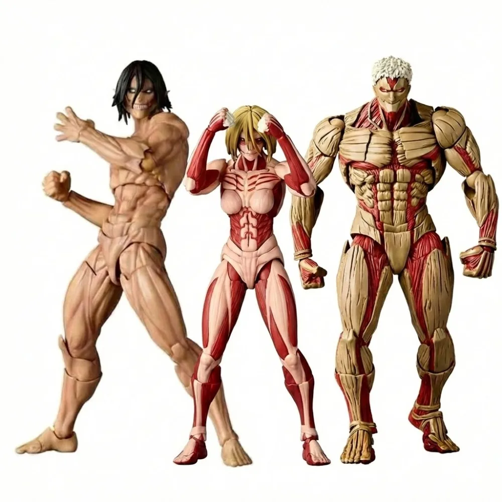 16cm Revoltech 2 Pack Set: Eren Yeager Vs The Armored Titan Action Figure